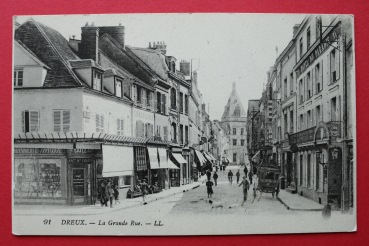 Ansichtskarte AK Dreux 1910-1930 La Grande Rue Kutsche Hotel Chaussures Frankreich France 28 Eure et Loir